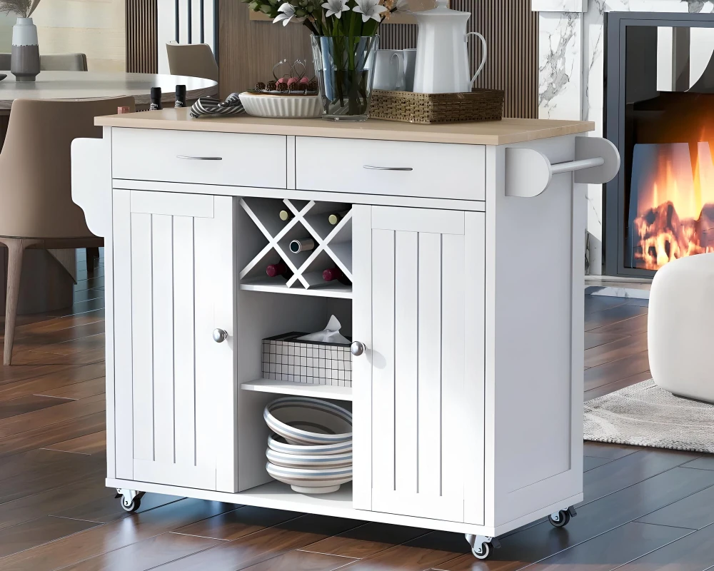 kitchen rolling cart with drawers