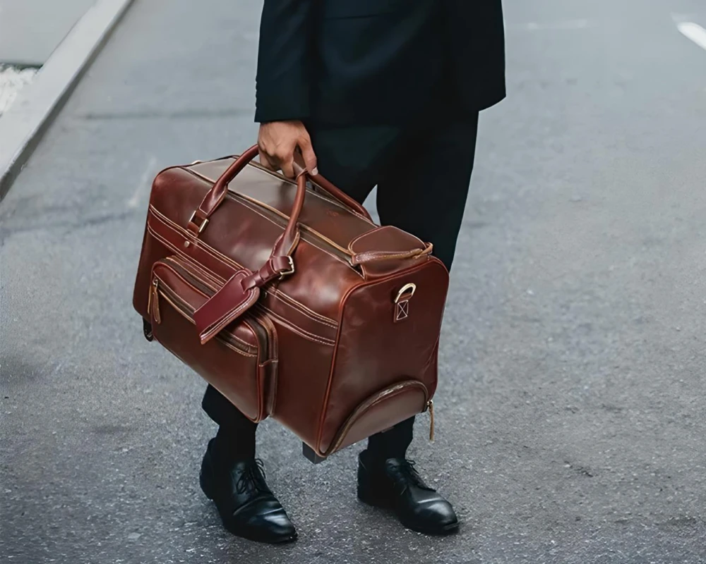 leather trolley luggage