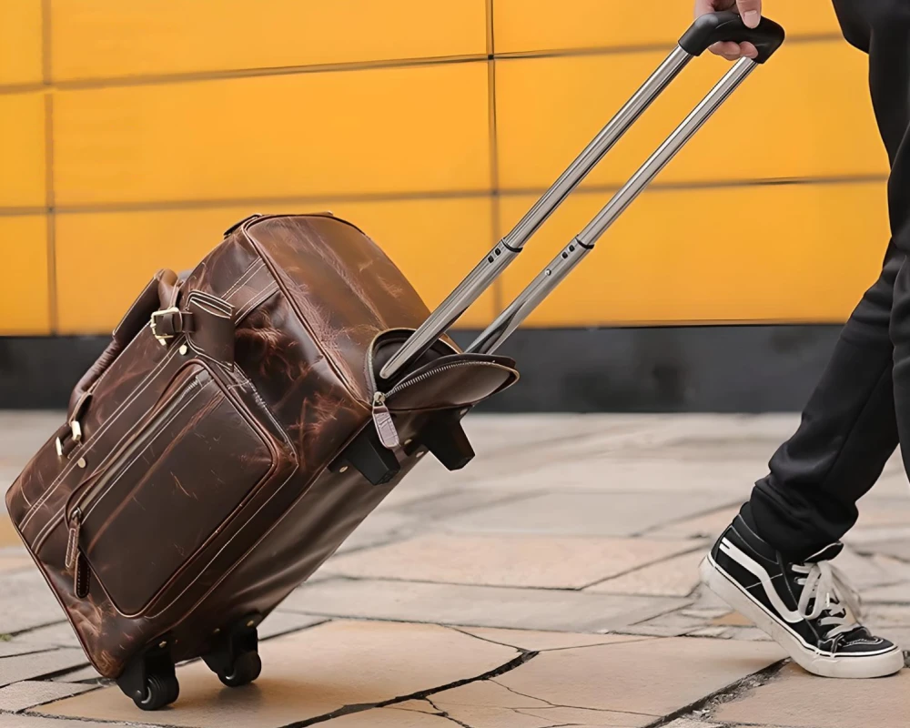 leather trolley luggage