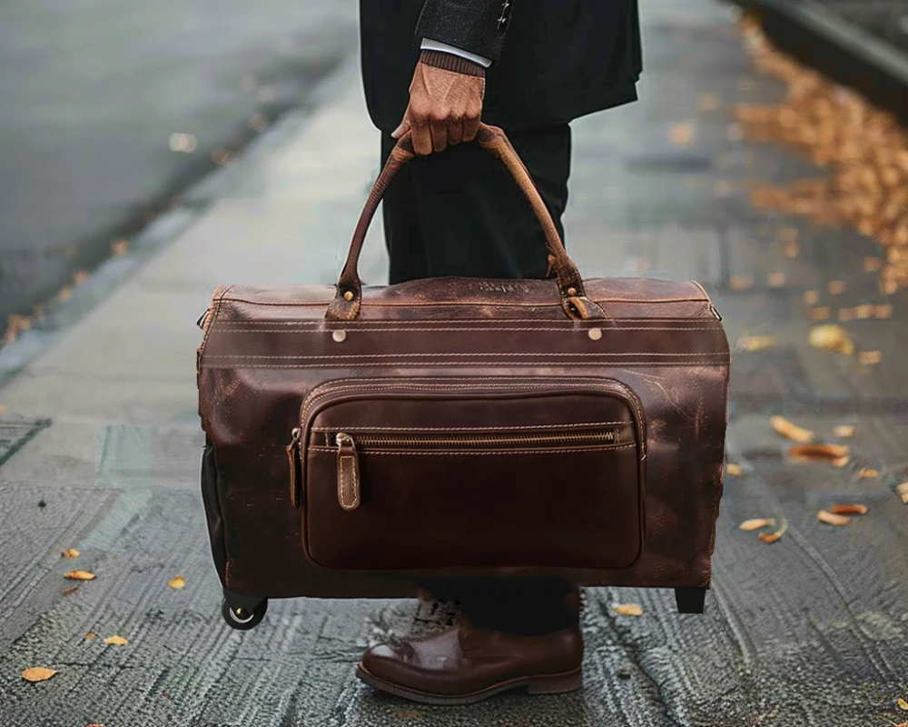 leather trolley luggage